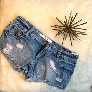 Abercrombie & Fitch Low Rise Distressed Shorts
